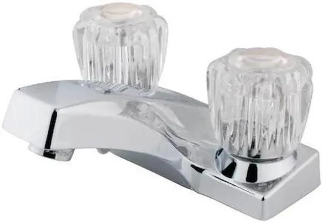 Alt view image 4 of 4 - Kingston Brass Kb101Lp Twin Acrylic Handles 4 Inch Centerset Faucet - Polished Chrome Finish