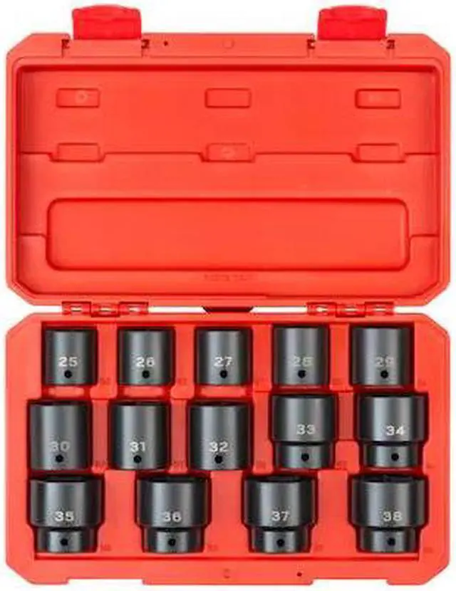 Main image of TEKTON SID92325 1/2 Inch Drive 6-Point Impact Socket Set, 14-Piece (25-38 mm)