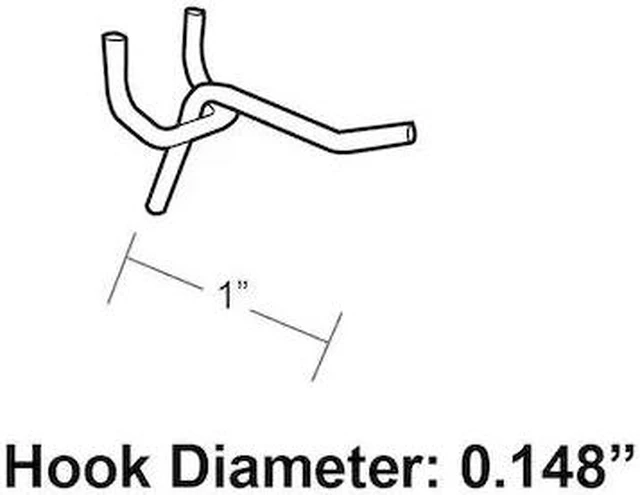 Main image of AZAR DISPLAYS 700881 1" Metal Wire Hook: 0.148" Dia., PK50