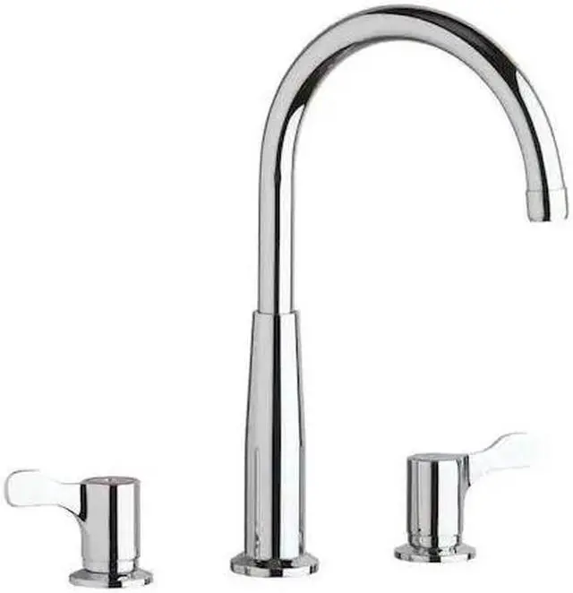 Alt view image 2 of 2 - Elkay 8" Centerset Concealed Deck Mount Faucet with Gooseneck Spout and 2-5/8" Lever Handles Chrome