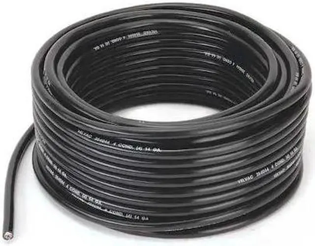 Main image of VELVAC 050001 14 AWG 4 Conductor Stranded Trailer Cable 100 ft. BK