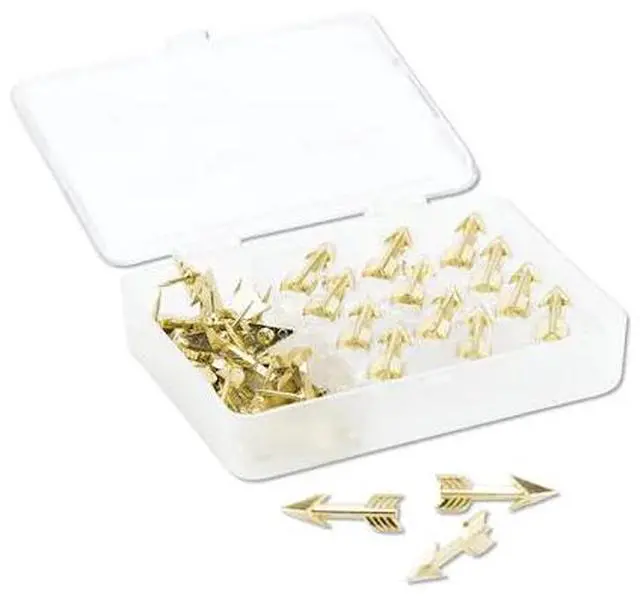Alt view image 2 of 5 - Fashion Push Pins, Steel, Gold, 3/8", 36/Pack 3083U0624