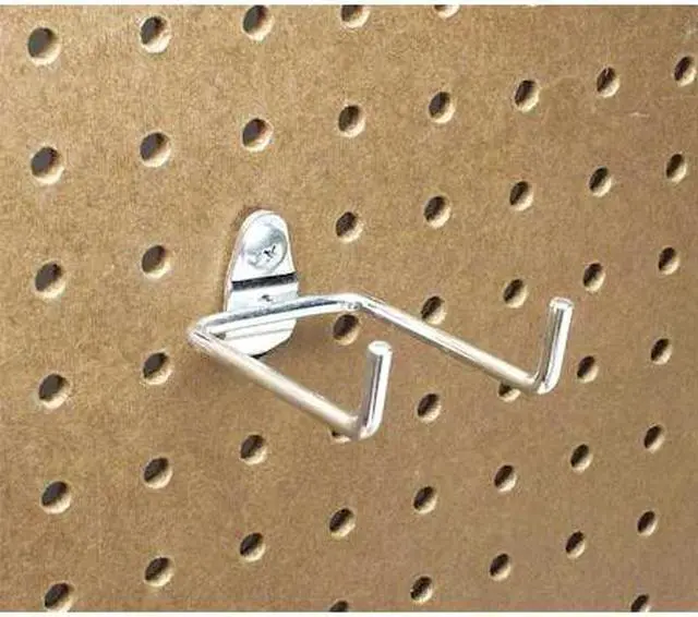 Alt view image 2 of 8 - Triton Products 72318 DuraHook 2-3/4-Inch Double Rod 80-Degree Bend 1/4-Inch Diameter Zinc Plated Steel Pegboard Hook for DuraBoard or 1/8 Inch and 1/4 Inch Pegboard, 10-Pack