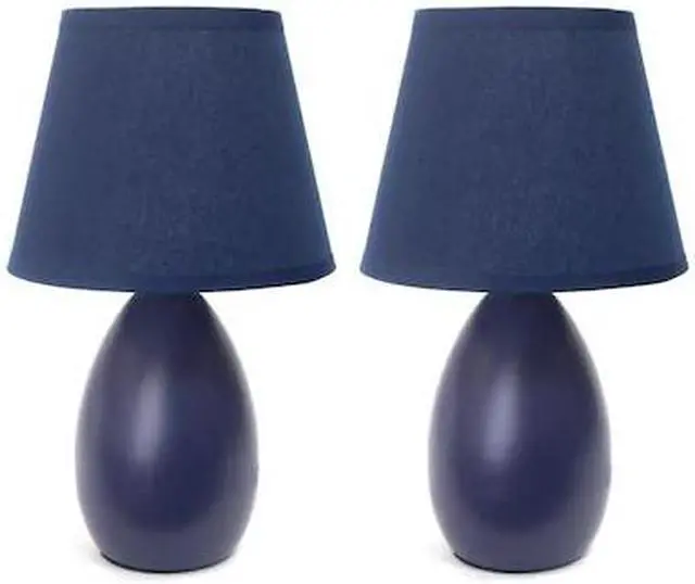 Alt view image 2 of 12 - Simple Designs  Mini  Egg Oval Ceramic Table Lamp 2 Pack Set
