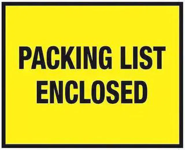 Main image of Tape Logic PL428 10 x 12 in. 2 Mil Poly Yellow Packing List Enclosed Envelopes