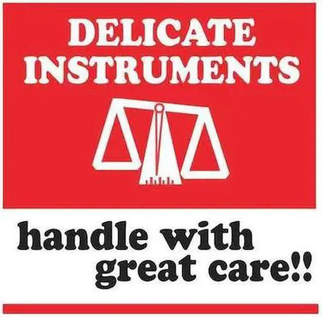 Main image of TAPE LOGIC SCL537 Tape Logic® Labels, "Delicate Instruments - HWC", 4" x 4",