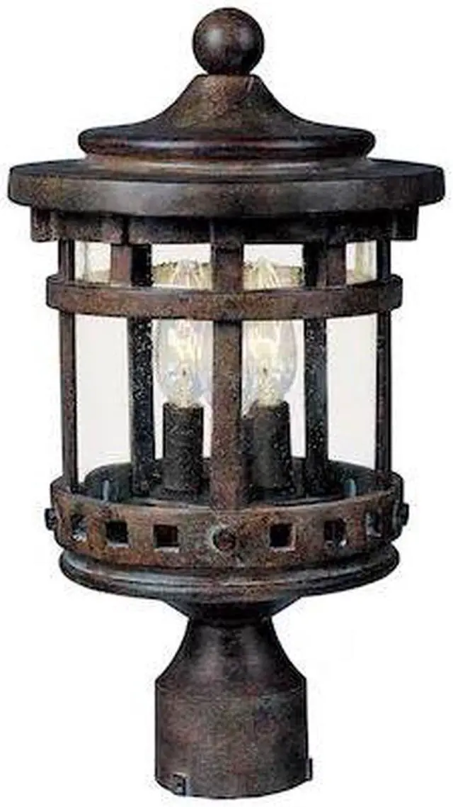Main image of MAXIM 3137CDSE Santa Barbara DC 3-Light 11" Wide Sienna Outdoor Pole/Post Mount