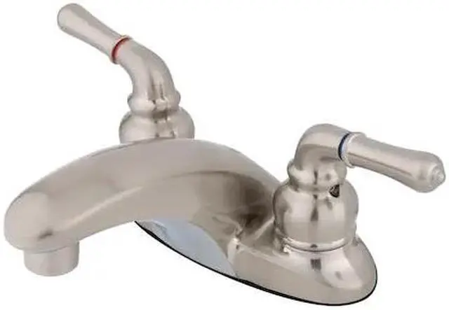 Alt view image 3 of 3 - Two Handle 4" Centerset Lavatory Faucet in Satin Nickel by Kingston Brass