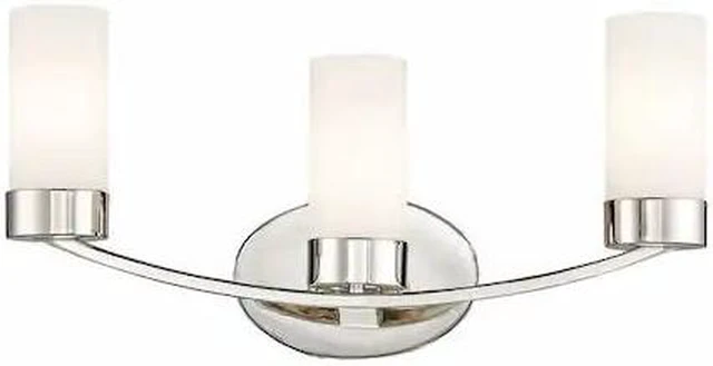 Main image of NUVO 60-6223 Denver 3 Light Vanity Fixture Polished Nickel Finish Polishe