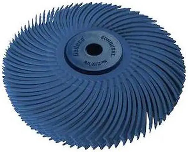 Main image of DEDECO 1344 Sunburst Radial Bristle Discs 3 in Curved Tc 6-Ply Blue 400 Grit