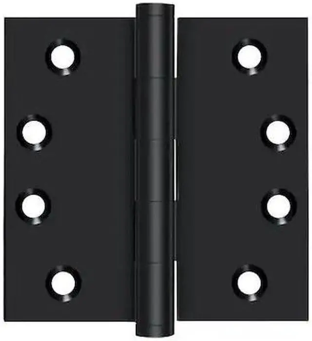 Alt view image 2 of 2 - 4 in. x 4 in. Square Solid Brass Hinge - Pair (Standard - Paint Black)