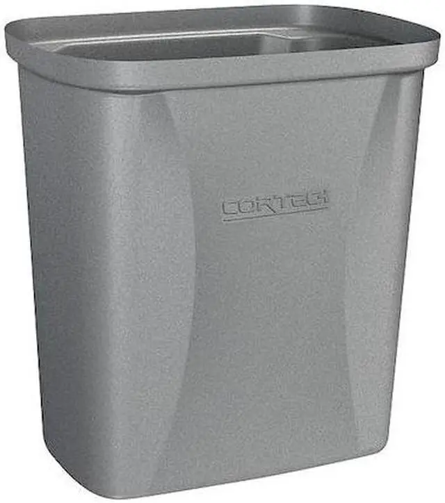 Alt view image 2 of 2 - CORTECH 710BG 2-1/2 gal. Polyethylene Rectangular Trash Can, Gray