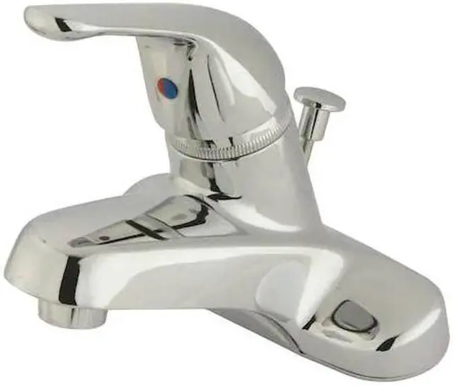 Alt view image 3 of 3 - Kingston Brass FB541 4 in. Duraseal Single Metal Lever Handle Lavatory Faucet with Plt Pop-Up, Chrome
