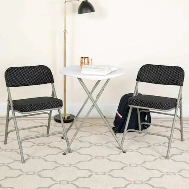 Alt view image 8 of 14 - Flash Furniture Metal Folding Chair Black Pin-Dot Set of 4 (4AWMC340AFBK)