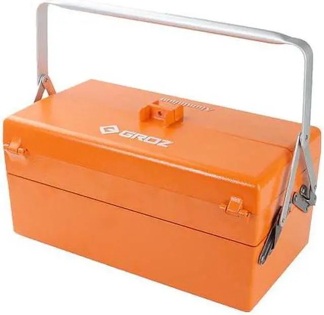 Main image of GROZ 40004 Cantilever Tool Box, Aluminum, Orange, 18 in W x 9 in D x 9-1/2 in H