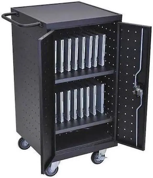 Alt view image 11 of 20 - Luxor Black 18 Laptop Computer Charging Cart