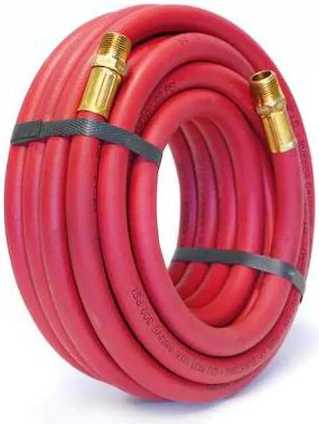 Main image of STEELMAN 98459-IND 30-Foot Long Rubber 3/8" ID Air Hose with 3/8" NPT Brass