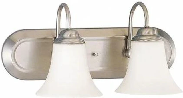 Main image of NUVO 60-1833 Dupont 2 Light Vanity Satin White Glass Brushed Nickel