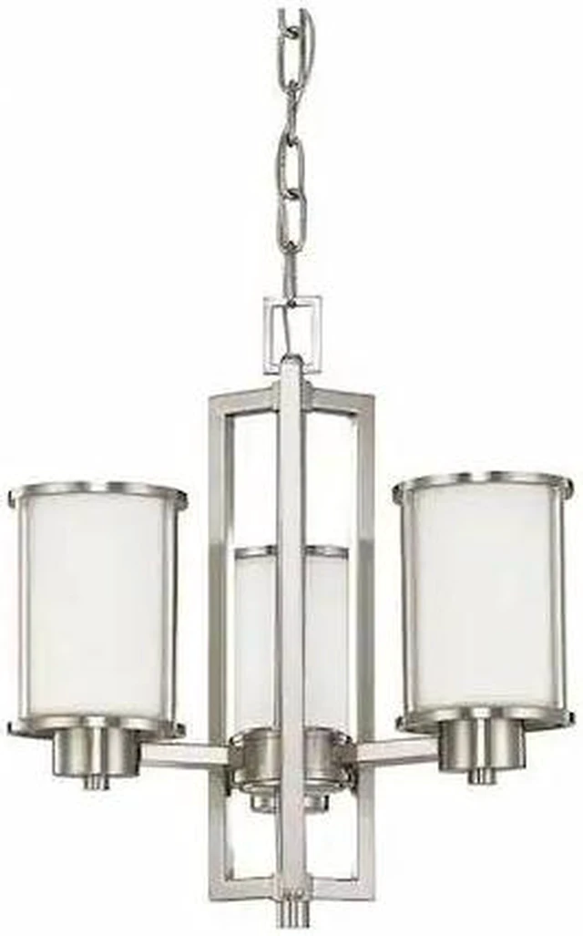 Main image of NUVO 60-2851 Odeon 3 Light (convertible up/down) Chandelier Satin White B