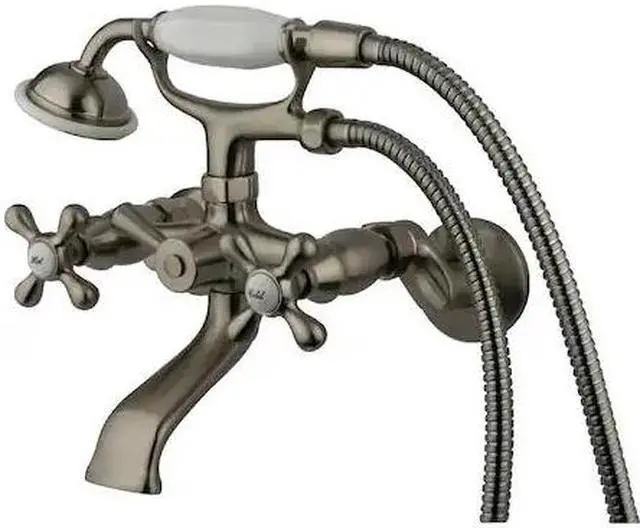 Alt view image 2 of 7 - Kingston Brass Ks265Sn Tub Mount Clawfoot Tub Faucet - Satin Nickel Finish