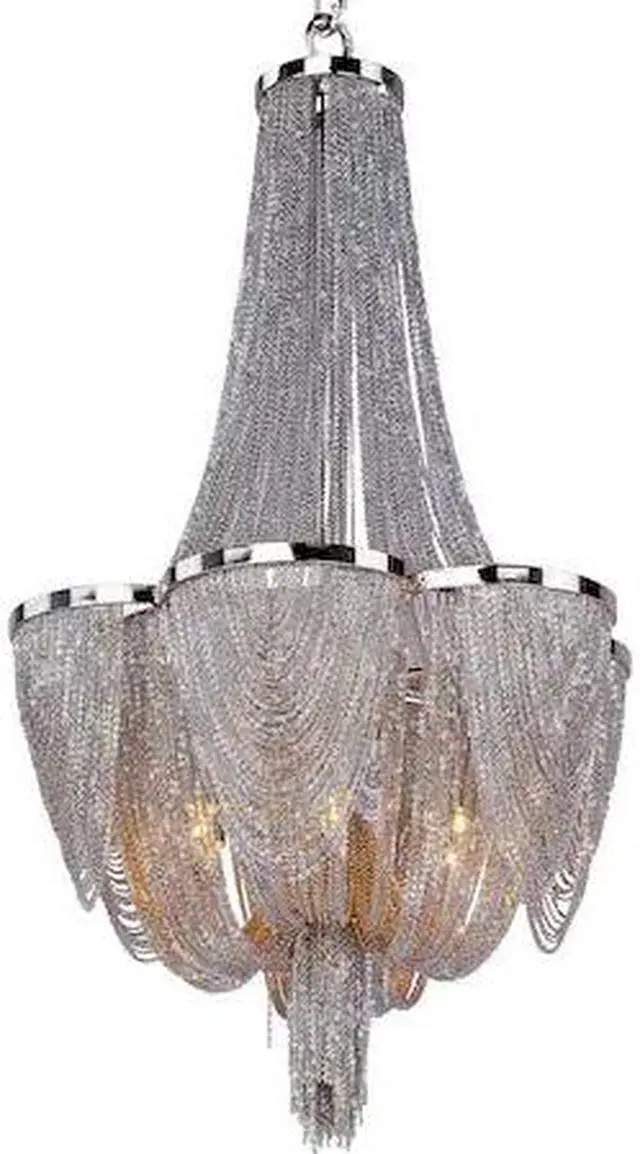 Main image of MAXIM 21464NKPN Chantilly 6-Light 14" Wide Polished Nickel Chandelier