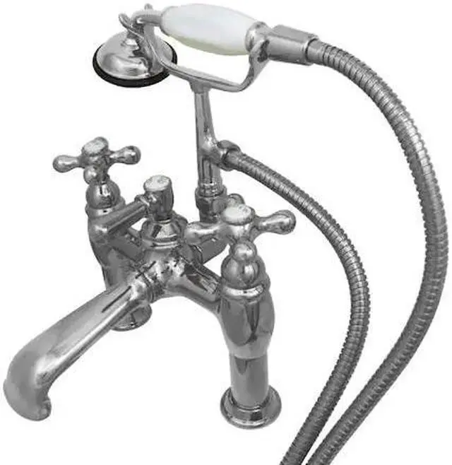 Alt view image 3 of 4 - Kingston Brass CC610T1 Deck Mount Clawfoot Tub Filler with Hand Shower