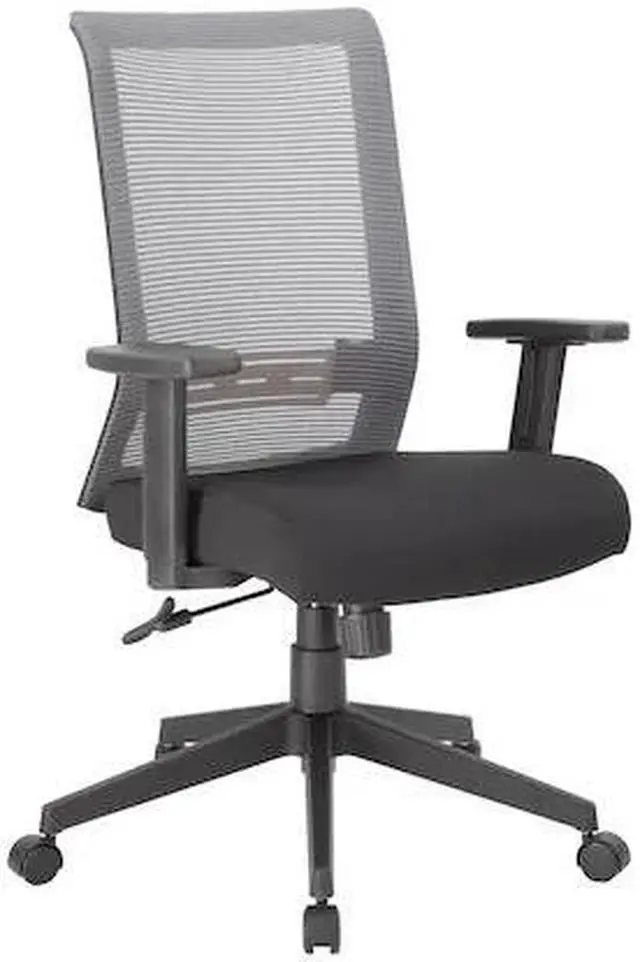 Main image of BOSS B6566GY-BK Mesh Task Chair, Adjustable Arms