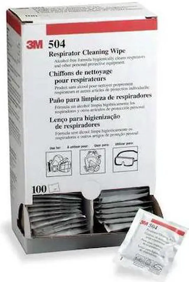 Alt view image 2 of 4 - 3M 504/07065 Respirator Cleaning Wipes (Box of 100 wipes)