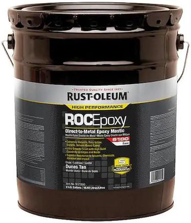 Main image of RUST-OLEUM 9171300 Epoxy Mastic Coating, Dunes Tan, Semi-gloss, 5 gal, 125 to