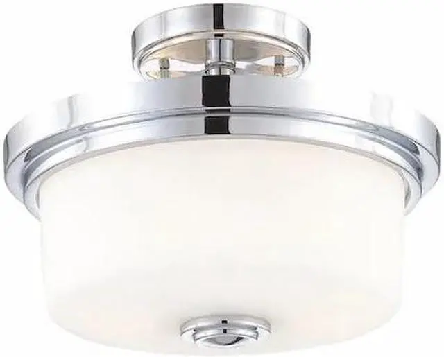 Alt view image 2 of 2 - NUVO 60/4593 Two Light Semi Flush Mount, Chrome