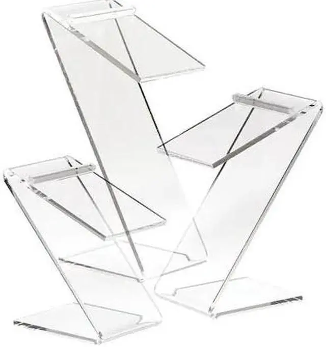 Alt view image 2 of 2 - Set of 3 Beveled Edge Z-Shaped Shoe Risers - Clear Color,Pack Size - 6