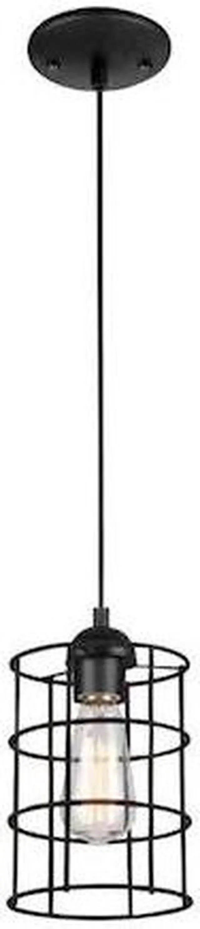 Alt view image 2 of 3 - Westinghouse 61006 - 1 Light Oil Rubbed Bronze with Metal Cage Shade Light Fixture (1Lt Mini Pend ORB with Cage Sh)