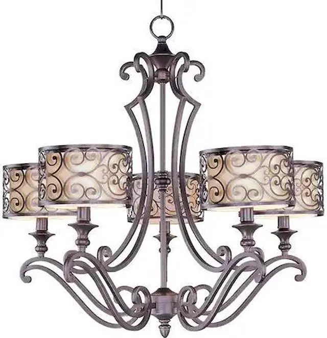 Main image of MAXIM 21155WHUB Mondrian 5-Light 28" Wide Umber Bronze Chandelier