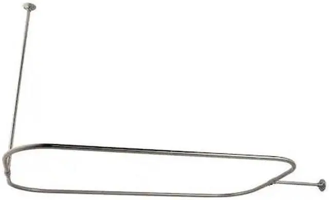 Alt view image 2 of 3 - Kingston Brass CC3156 Rectangular Shower Curtain Rod, Polished Nickel - 30.38 x 25.25 x 44.5 in.