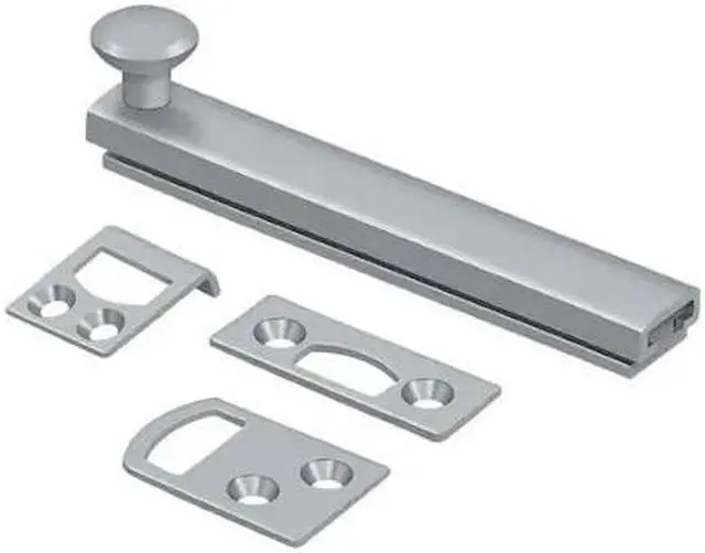 Alt view image 2 of 2 - Deltana 4SBCS26D 4 in. Heavy Duty Surface Bolt with Concealed Screw, Satin Chrome - Solid