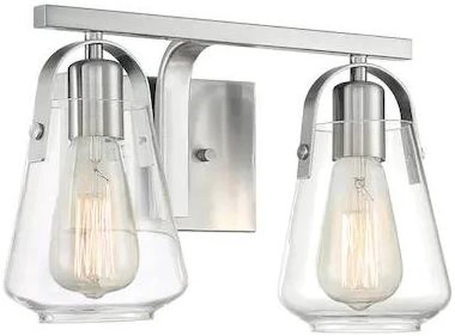 Main image of NUVO 60/7112 Fixture, Vanity, 2-Light, Incandescent, 60W, 120V, A19, Medium