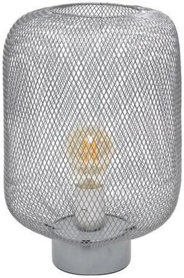 Alt view image 2 of 15 - Simple Designs Gray Metal Mesh Industrial Table Lamp