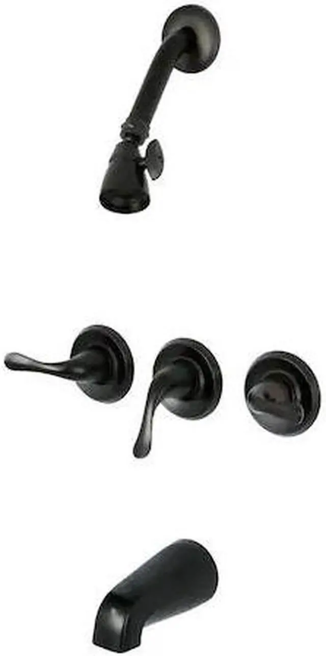 Alt view image 2 of 3 - Three Handle Tub Shower Faucet Oil Rubbed Bronze
