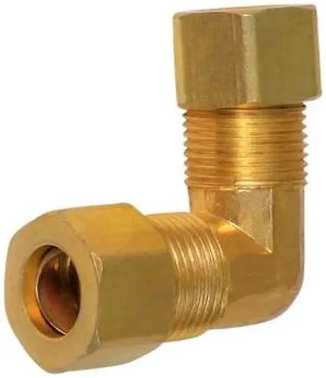 Main image of EVERFLOW C65-38-NL 3/8 O.D. COMP 90 Degree Elbow Pipe Fitting, Lead Free Brass