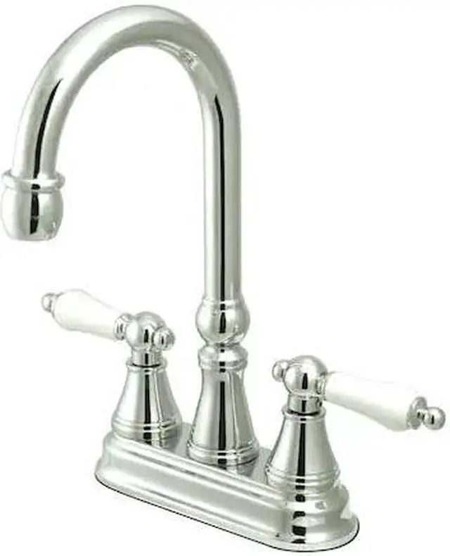 Alt view image 2 of 2 - Kingston Brass KS2491PL Two Handle 4 in. Centerset Bar Faucet without Pop-Up Rod