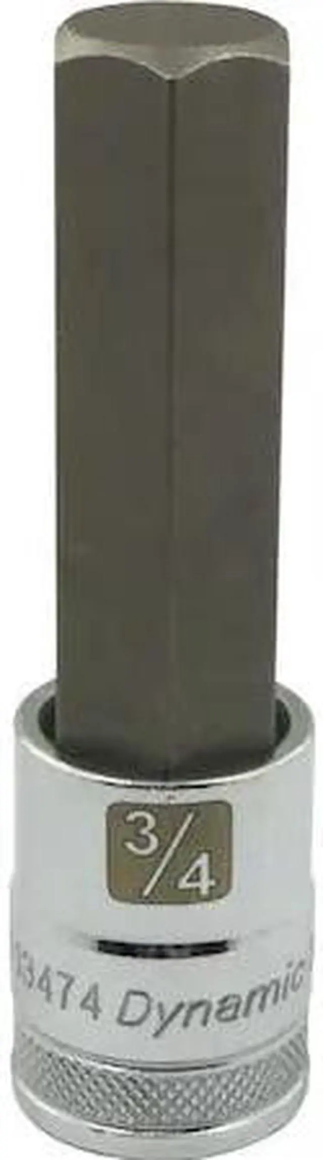 Main image of DYNAMIC D013474 Tools 1/2" Drive SAE Hex Head, 3/4" Long Bit, Chrome Finish