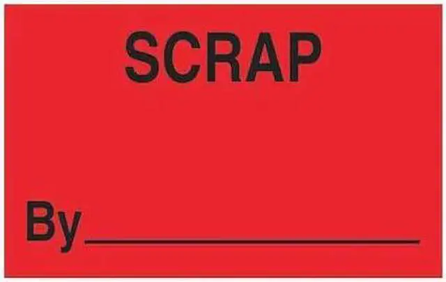 Main image of TAPE LOGIC DL1166 Tape Logic® Labels, "Scrap By", 1 1/4" x 2", Fluorescent Red,