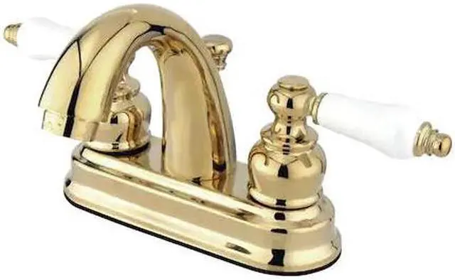 Alt view image 3 of 3 - Kingston Brass KB5612PL Restoration 4-Inch Centerset Lavatory Faucet, Polished Brass (Not CA/VT Compliant)
