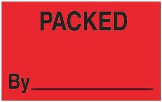 Main image of TAPE LOGIC DL1178 Tape Logic® Labels, "Packed By", 1 1/4" x 2", Fluorescent