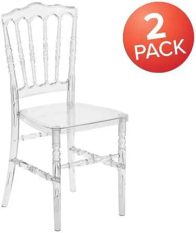 Alt view image 2 of 15 - 2 Pk. Flash Elegance Crystal Ice Napoleon Stacking Chair
