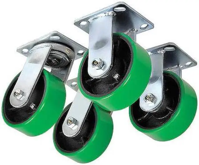 Main image of ZORO SELECT 5PKJ3 Plate Caster Kit,Poly,8 in.,4800 lb.,PK4