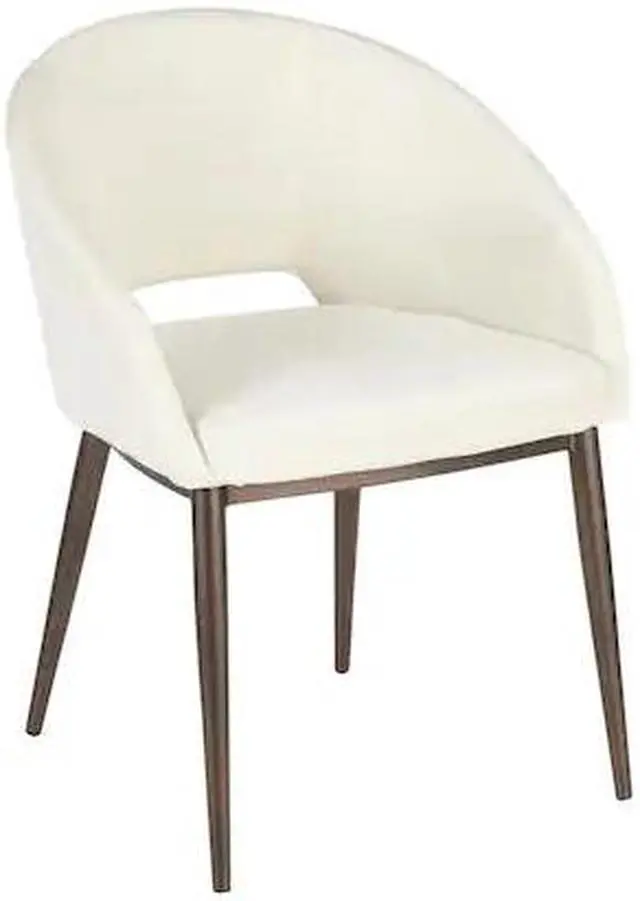 Alt view image 2 of 15 - LumiSource Renee contemporary chair in copper Metal Legs with cream Velvet