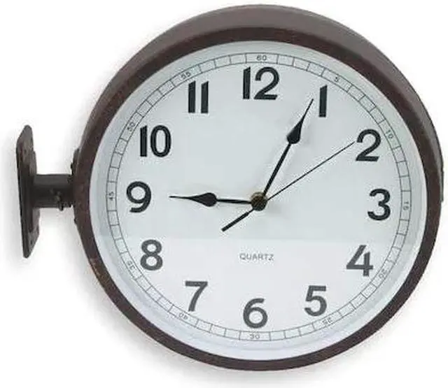 Main image of ZORO SELECT 2CHY5 11-5/8" Analog Quartz Double Sided Wall Clock, Black