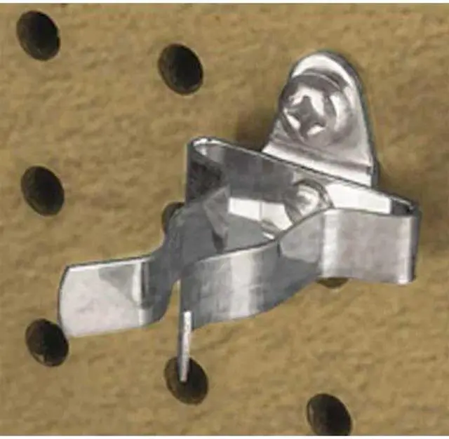 Alt view image 2 of 8 - Triton Products 73107 DuraHook 3/4-Inch to 1-1/4-Inch Hold Range 2-1/8-Inch Projection Annealed Chromate Dipped Steel Extended Spring Clips for DuraBoard or 1/8 Inch and 1/4 Inch Pegboard, 10-Pack