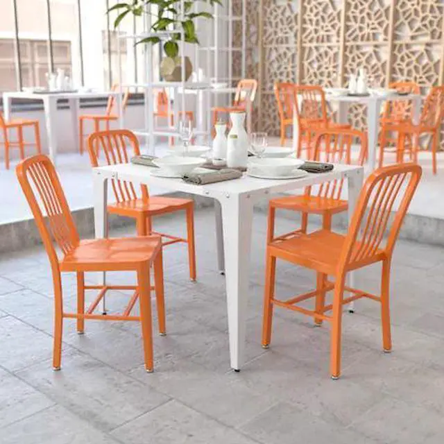 Main image of Flash Furniture Colorful Restaurant Chair Orange 2 Pack (2CH6120018OR)